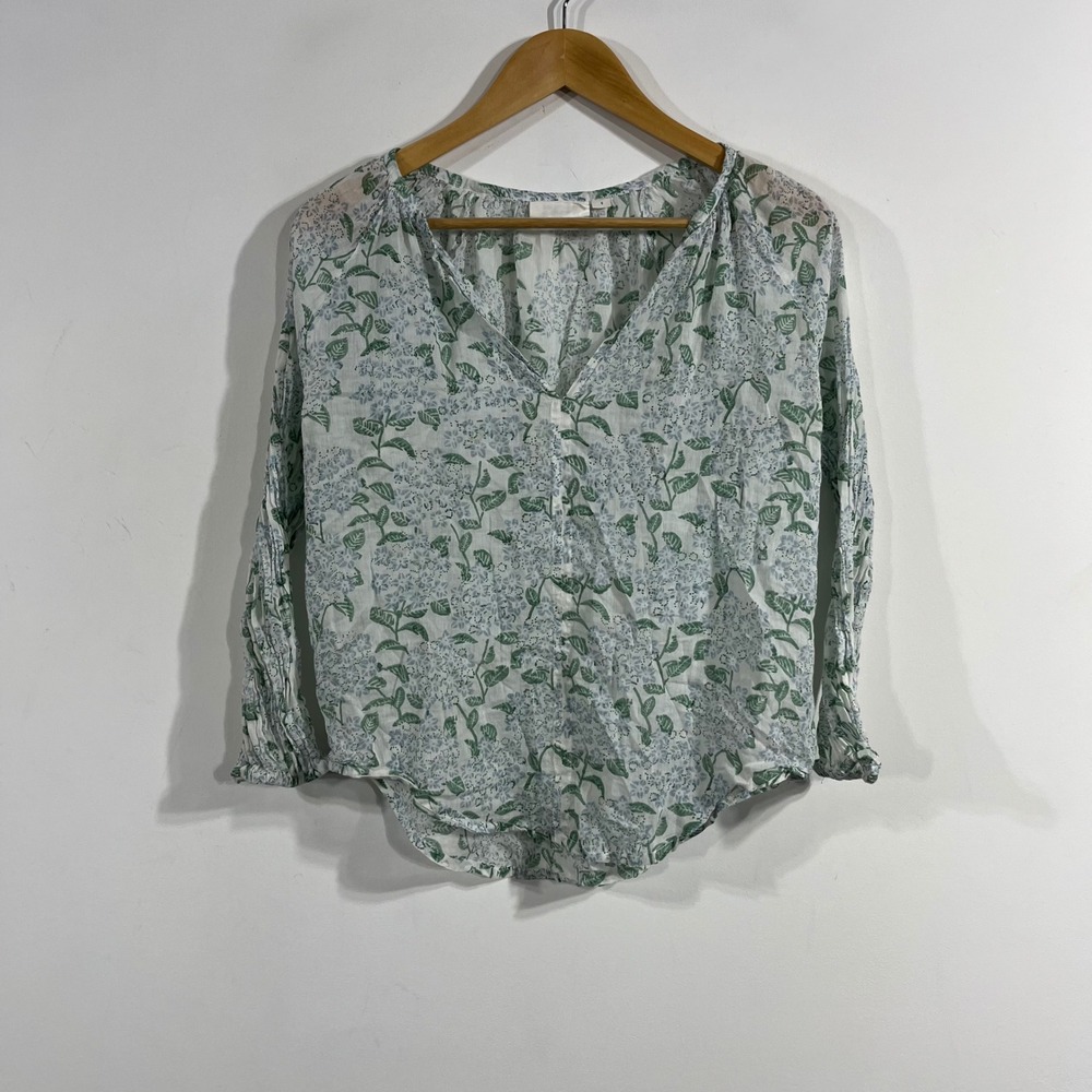 Roller Rabbit Erica Wilson Nantucket Cottagecore Preppy Floral Cotton Top Small